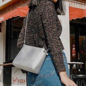 Lo & Sons Pearl Crossbody Leather Bag Silver